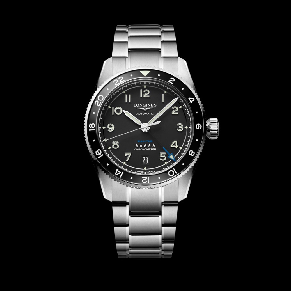 Longines Spirit Zulu Time 39 mm (black matt, bracelet)