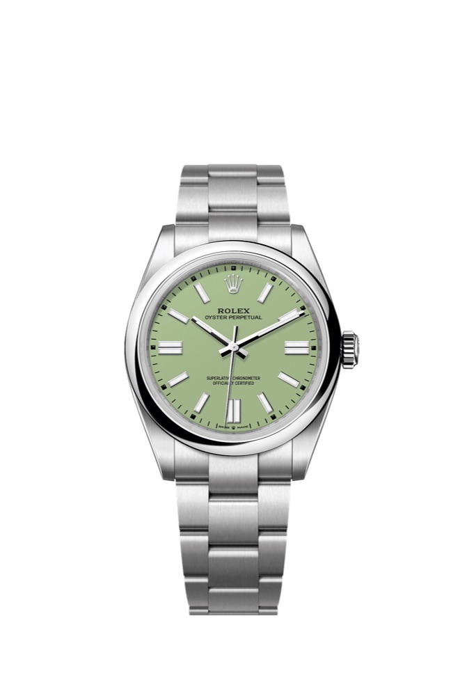 Rolex Oyster Perpetual 41 (2026 ref 134300, pistachio dial)