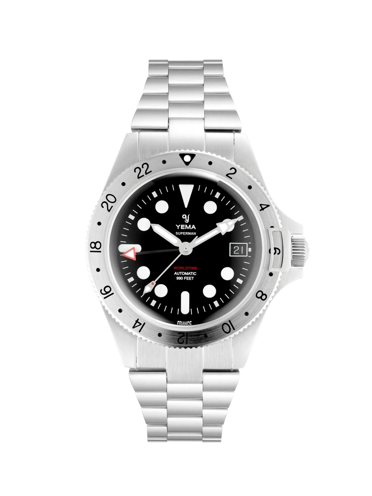Yema Superman Worldtime GMT Steel